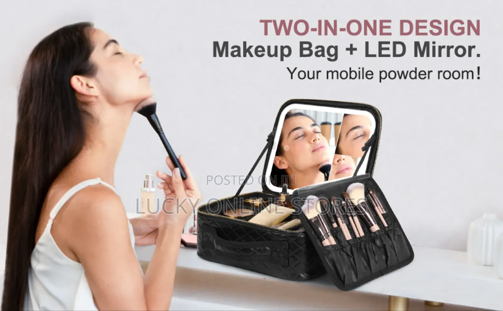Multifunctional Makeup Bag With Led Mirror