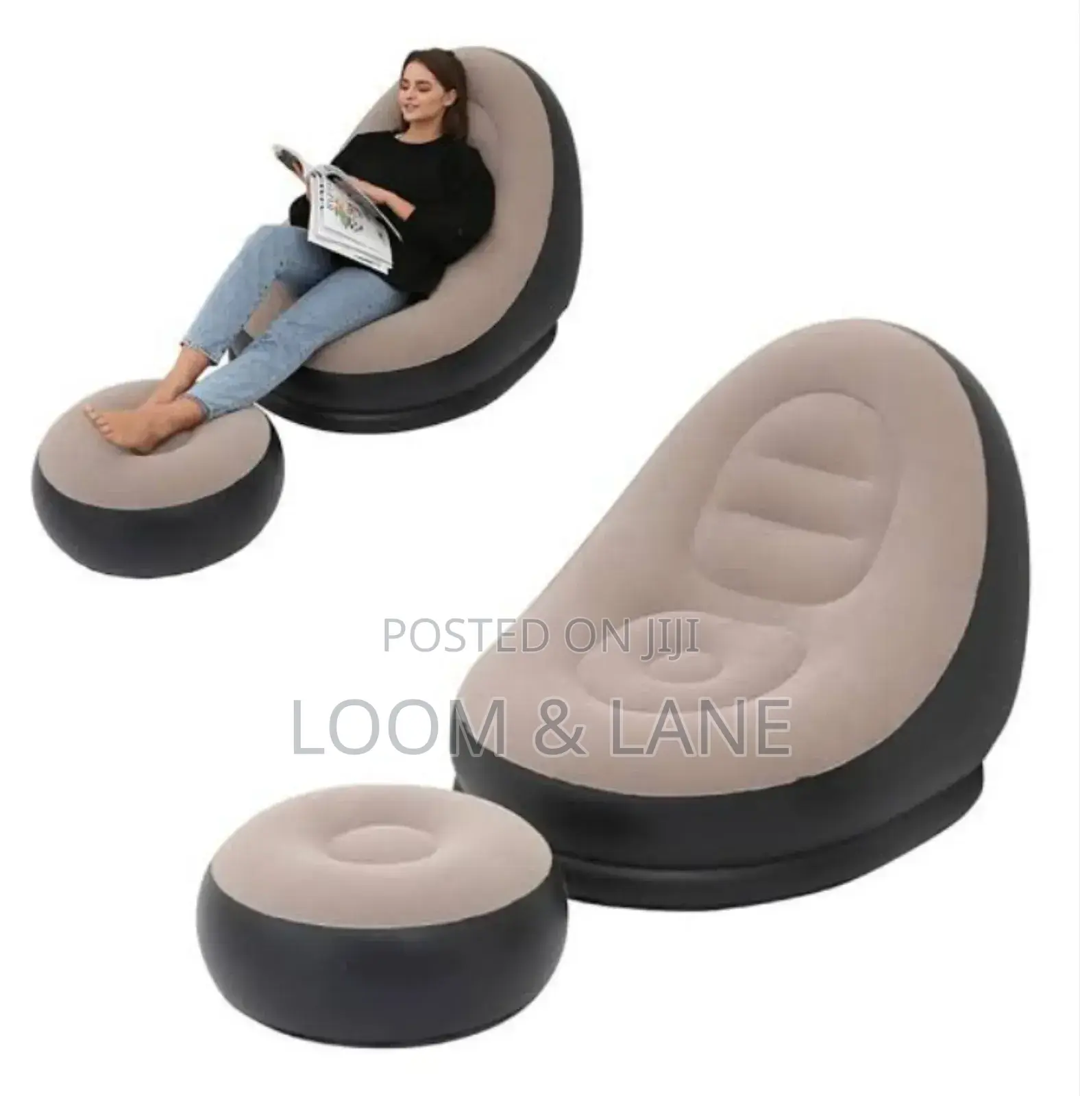 Generic Inflatable Leisure Bean Sofa With Foot Stool Me