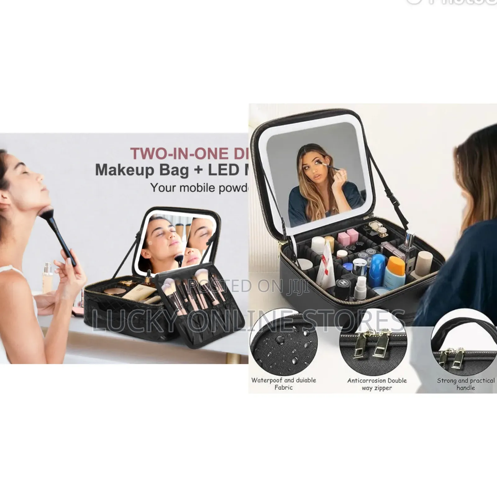Multifunctional Makeup Bag With Led Mirror