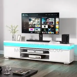 Tv Stand and Shelves, Creating a/ Stylish and / Living Room