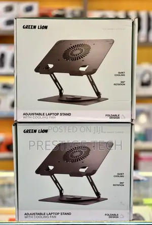 Green Lion Ajustable Laptop Stand With Cooling Fan 360