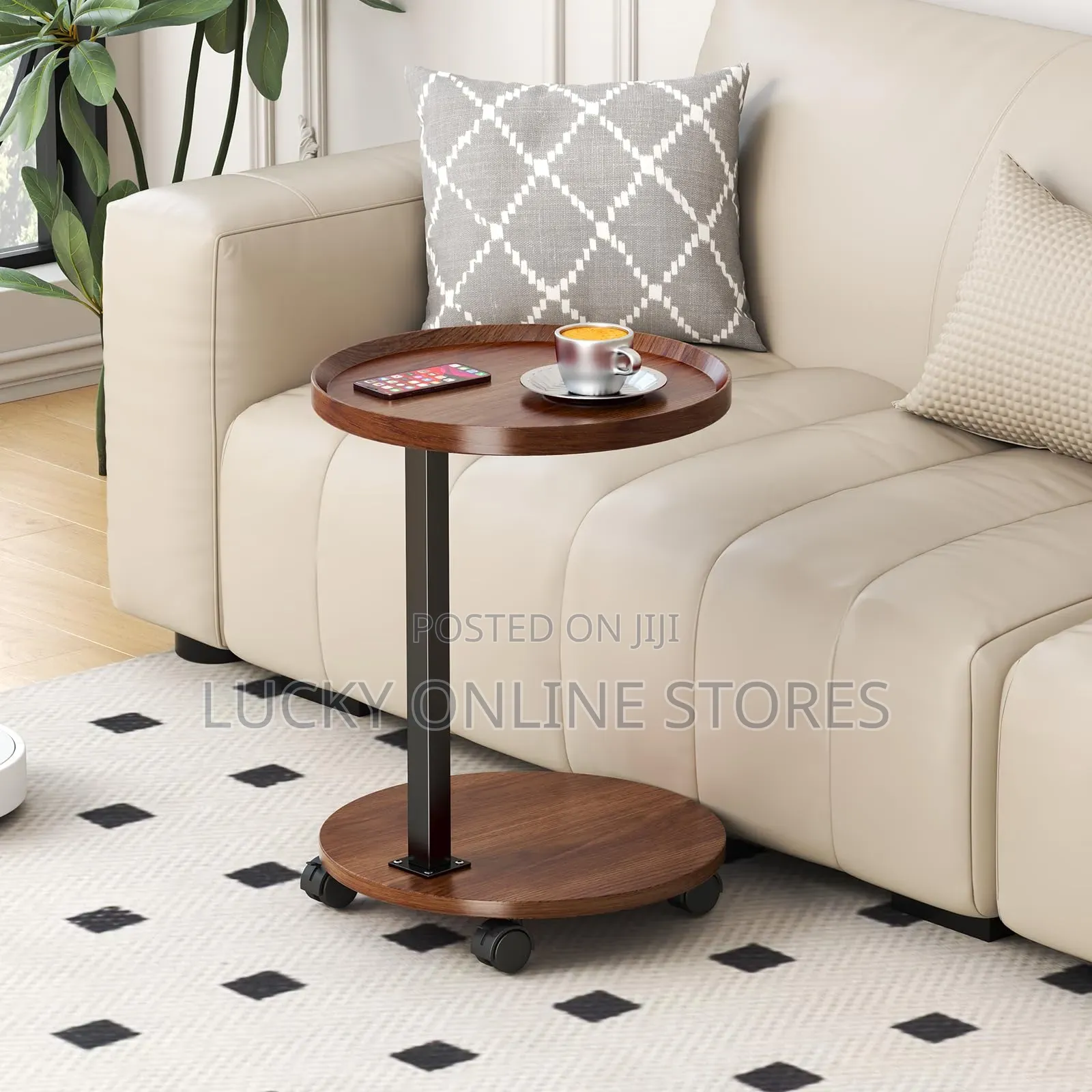 Multipurpose C Shaped Table With Wheels