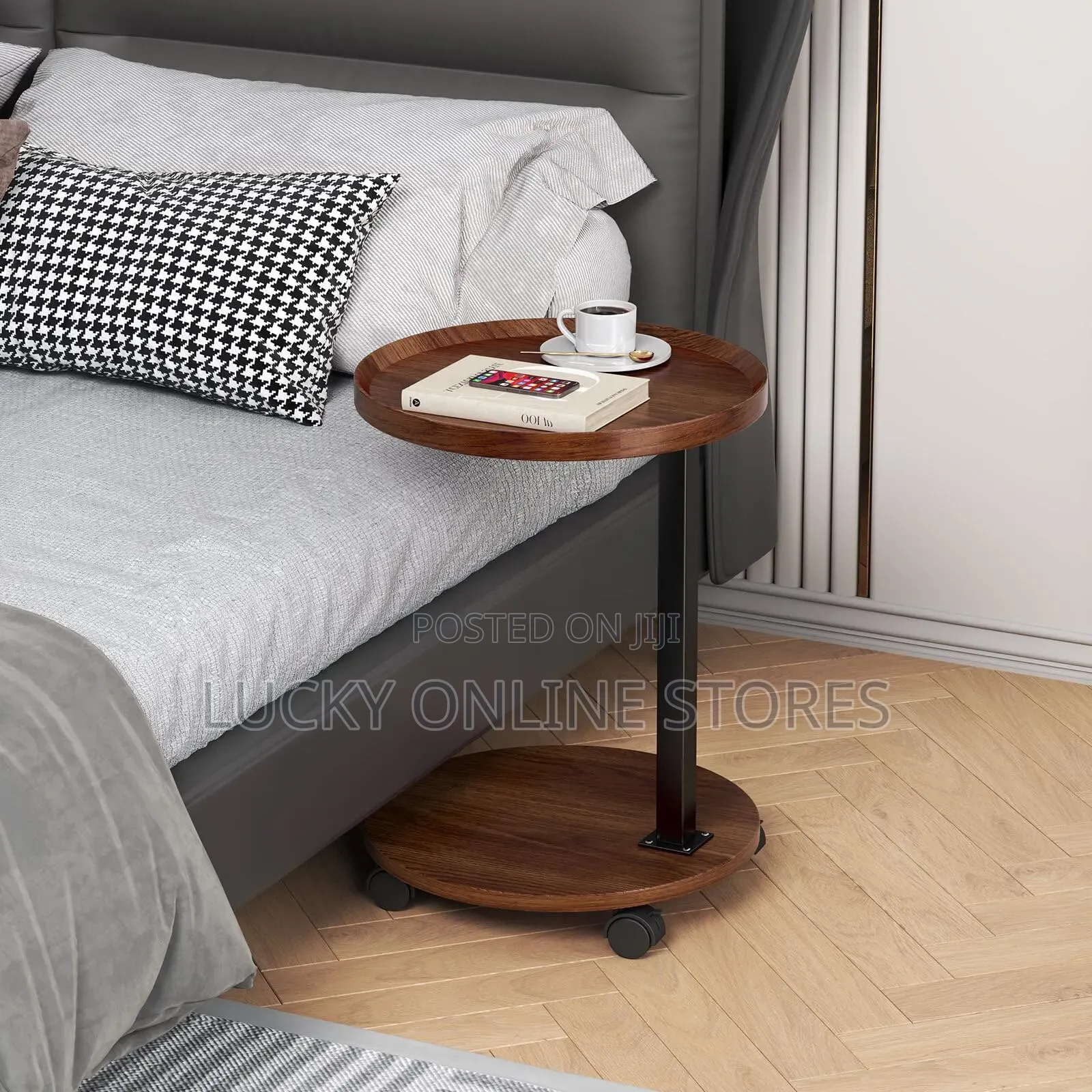 Multipurpose C Shaped Table With Wheels