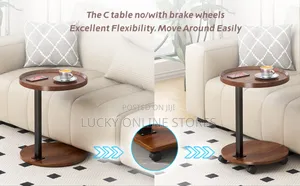 Multipurpose C Shaped Table With Wheels