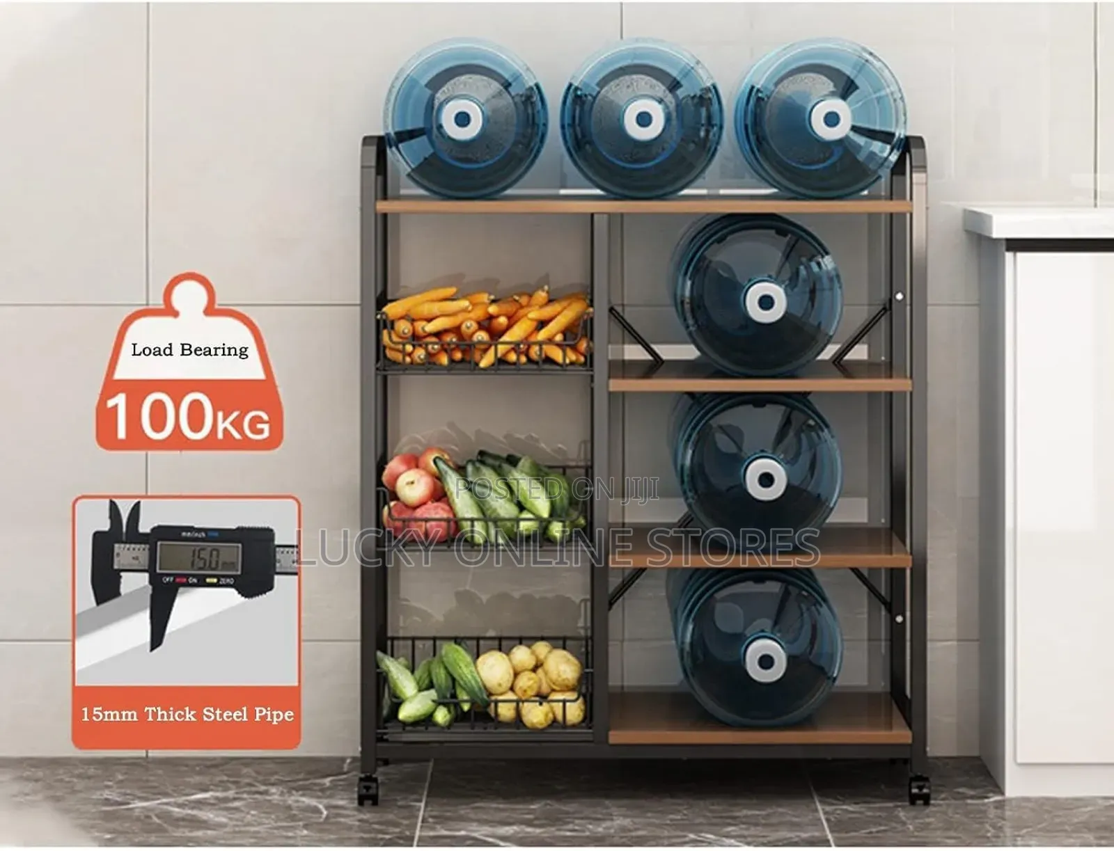 4tier Kitchen Storage Rack With Wheels