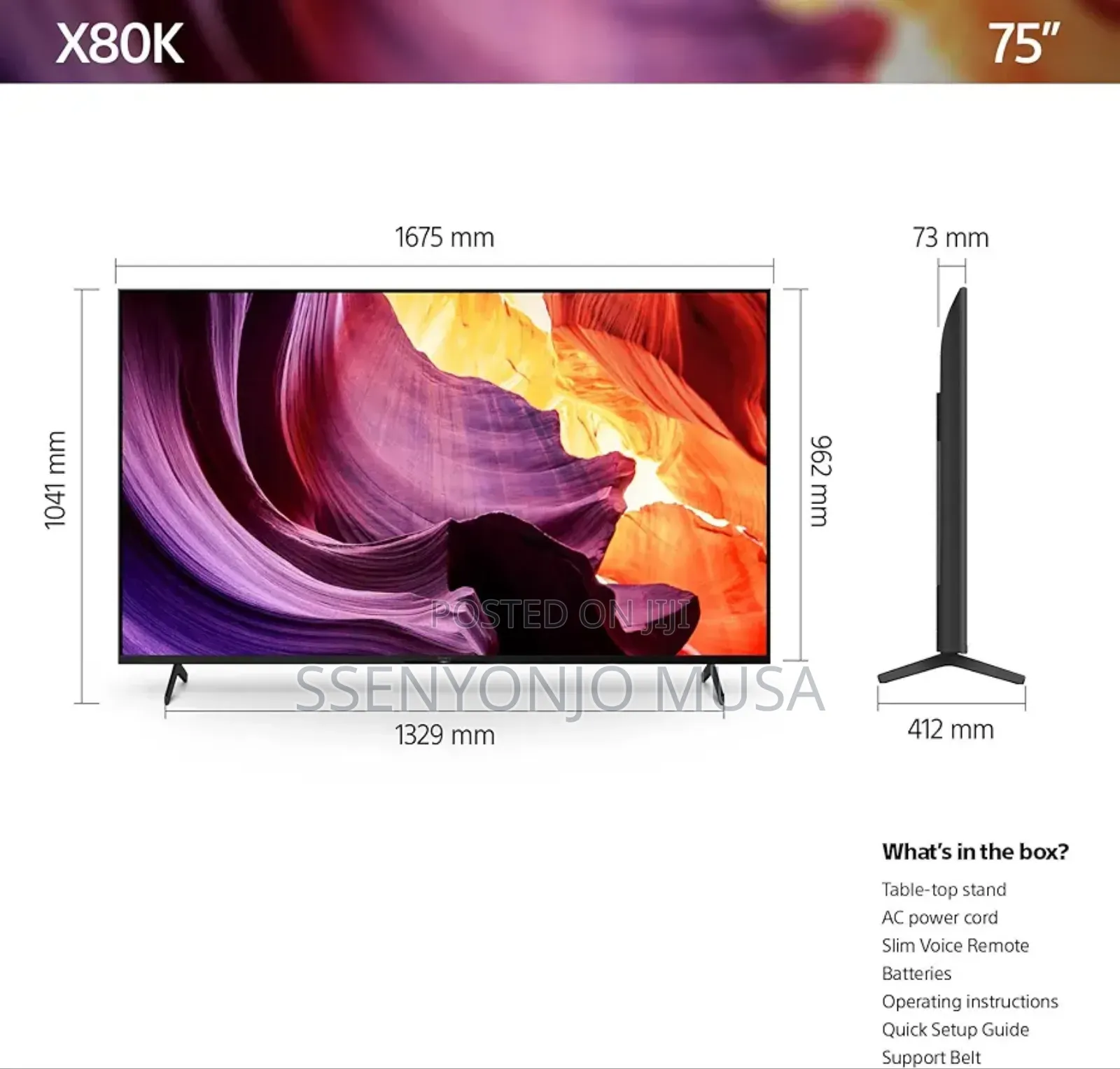 Sony 75"Inches X80k Series Ultra Hd Smart Google Tv - Kd75x80k