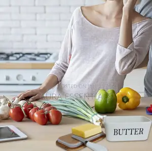 Ceramic Butter Dish With Knife
