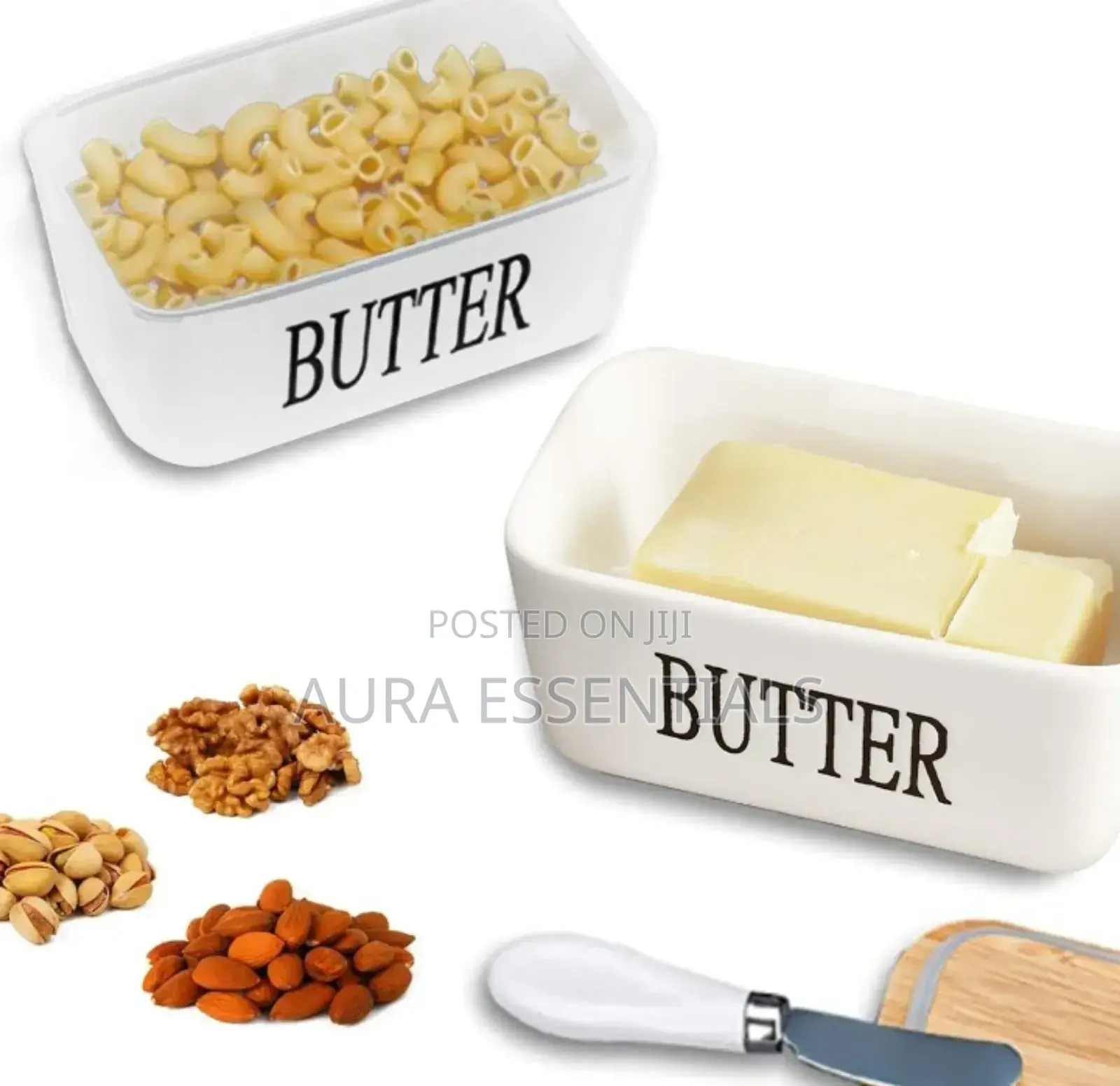 Ceramic Butter Dish With Knife