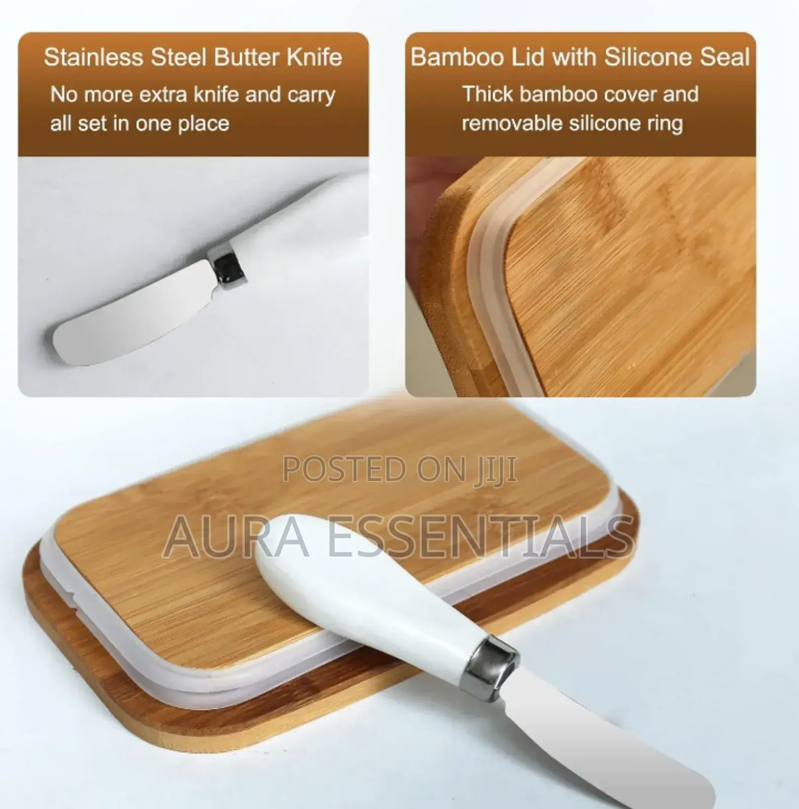 Ceramic Butter Dish With Knife