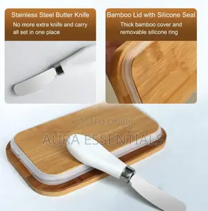 Ceramic Butter Dish With Knife