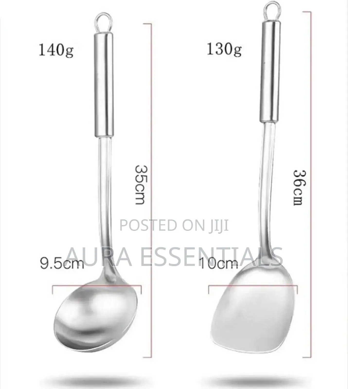 Aluminum Spoons, Pair.