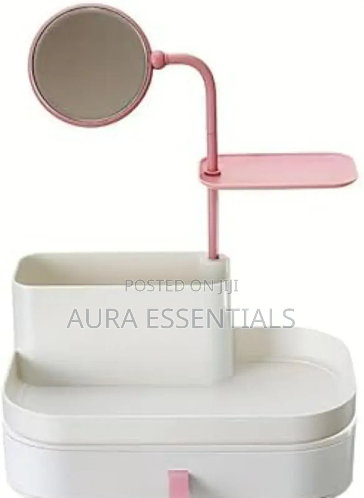 Multifunctional Cosmetics Storage Holder With Makeup Mirror