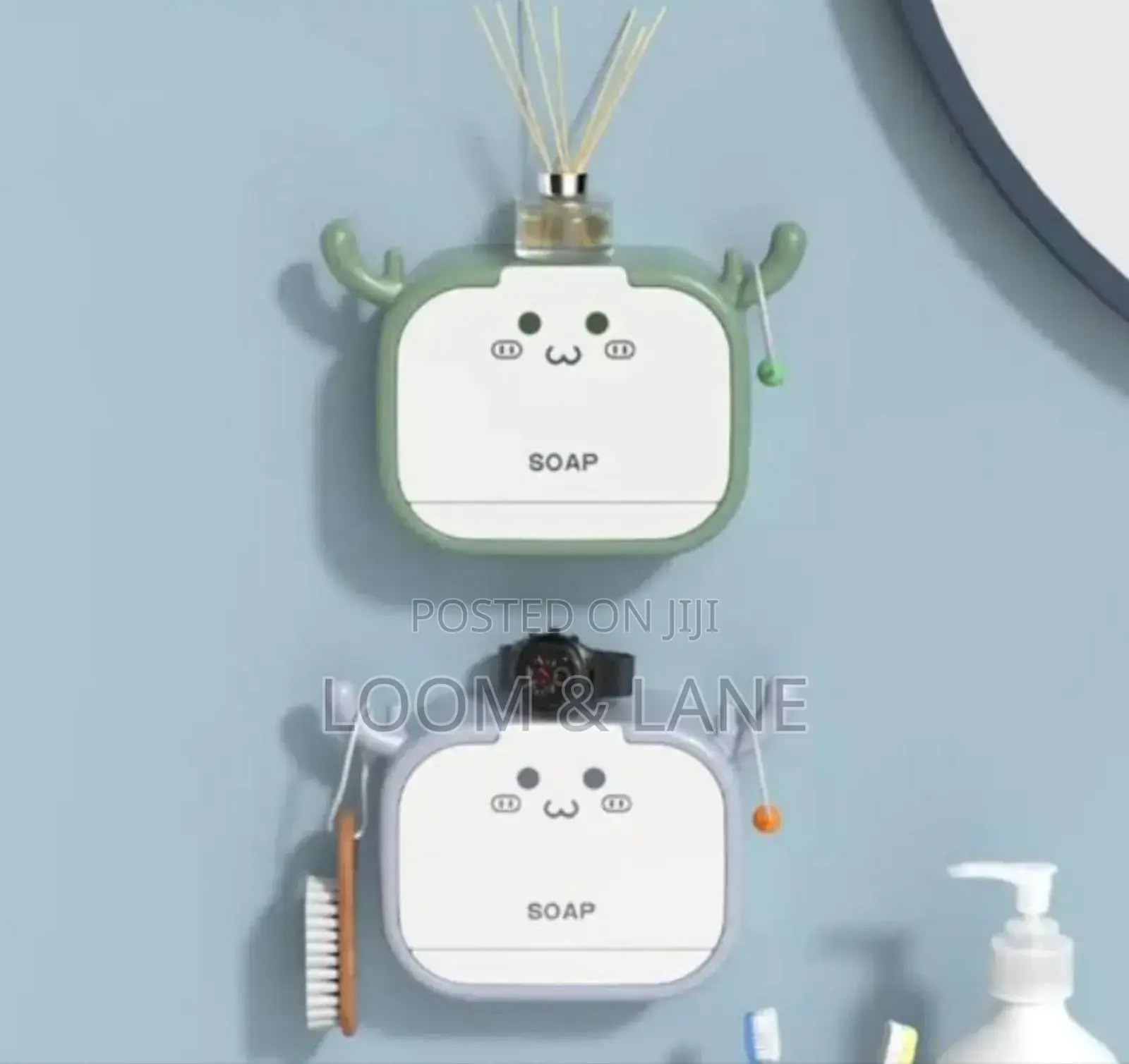 Seld Adhesive Soap Bathroom Soap Holder With Lid