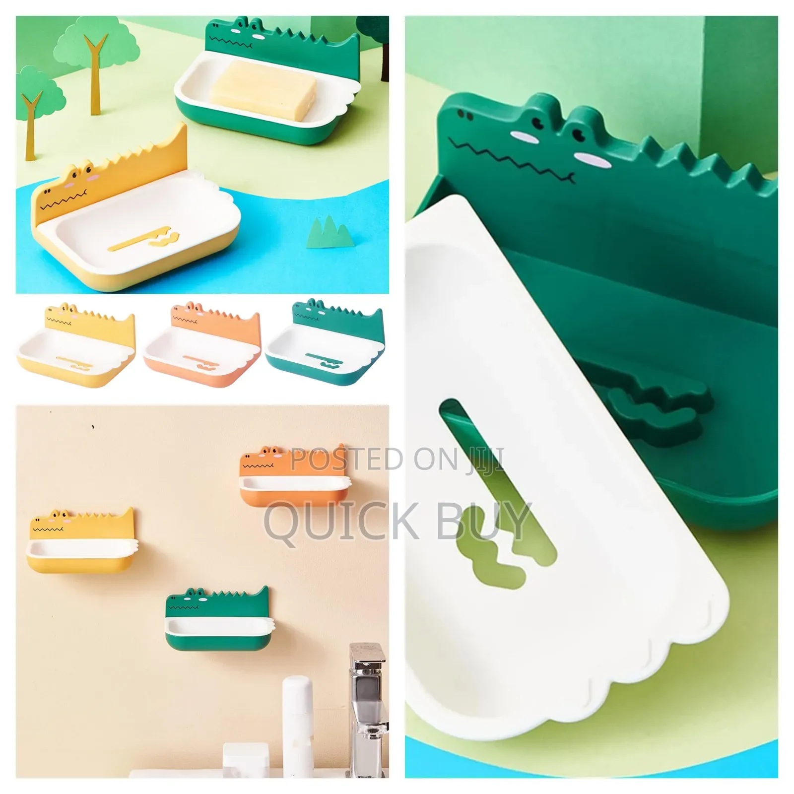 Crocodile Design Self-Adhesive Soap Holder