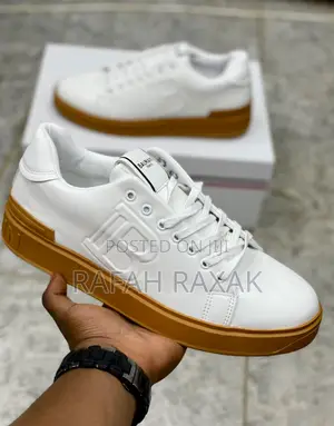 Original Classy Men’S White/Brown Balmain Casual Sneakers