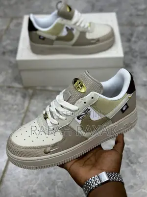 Original Nike Air Force 1 Low 07 Tan Gold Bling Sneaker
