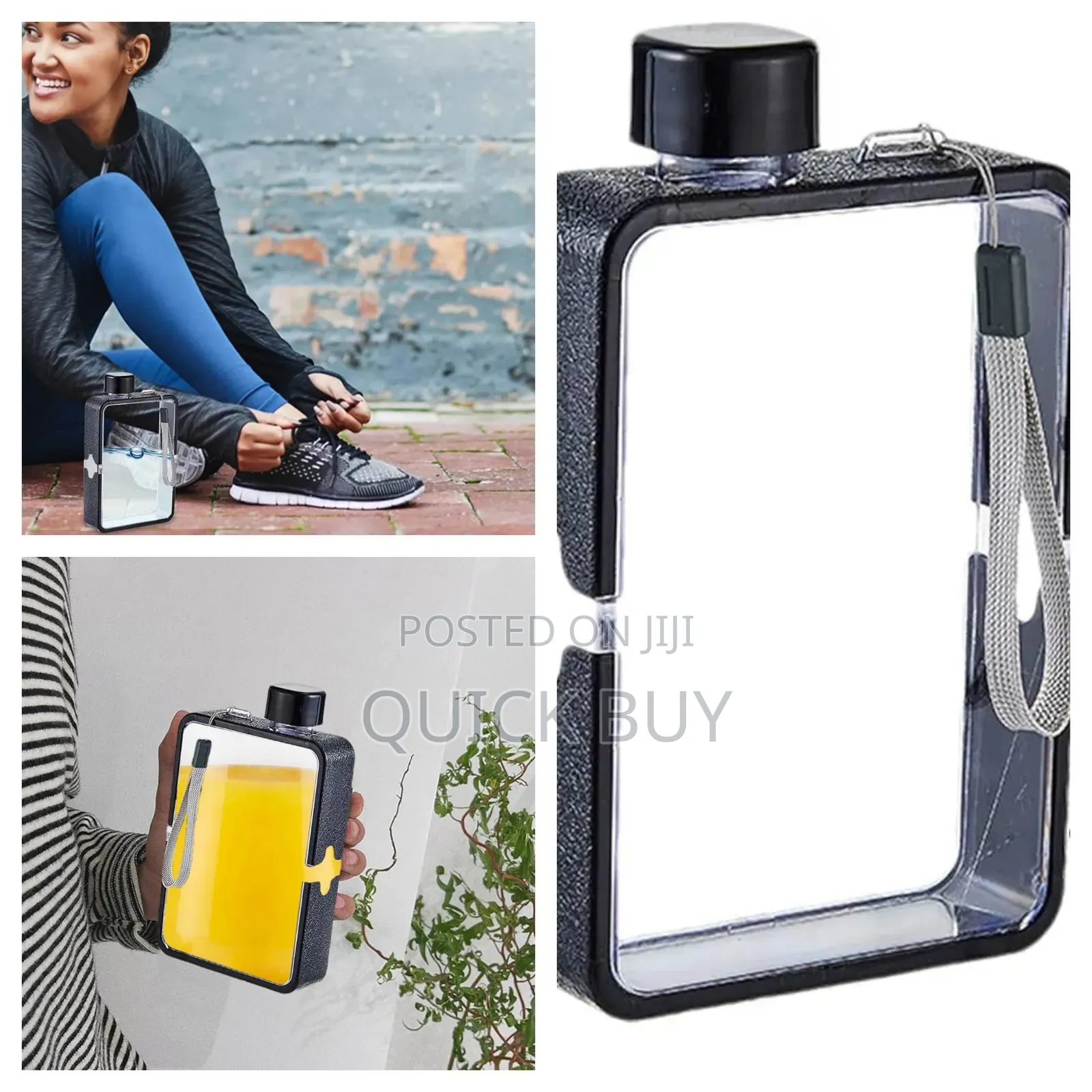 Flat, Book Shaped Square Water Bottle