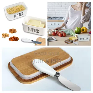 Ceramic Butter Dish With Knife