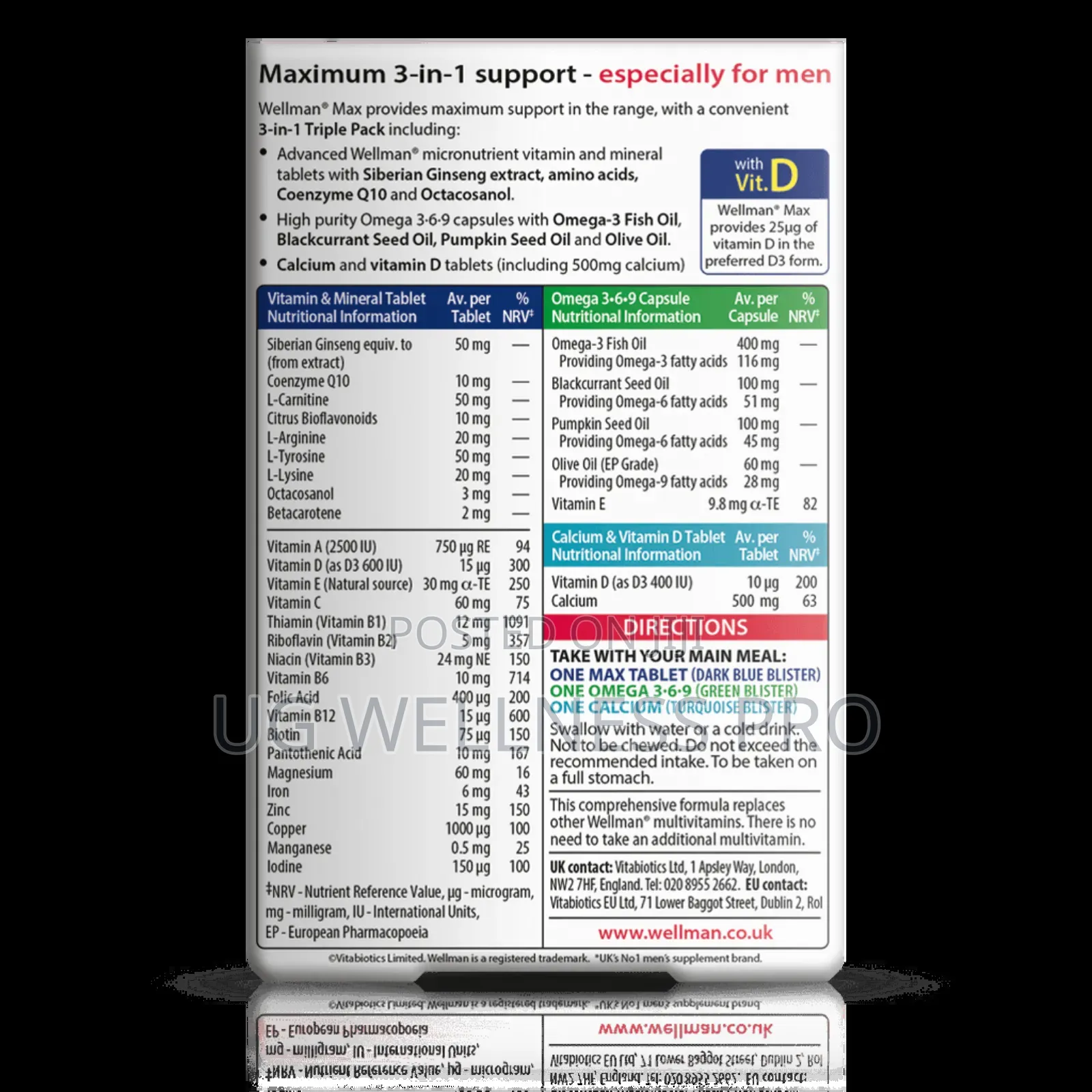 Wellman Max 84 Tablets/Capsules
