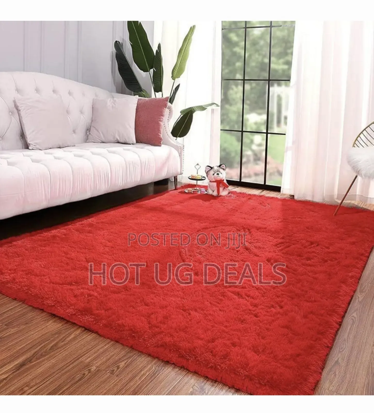 2*2.5m Furry Floor Large Carpets - Red