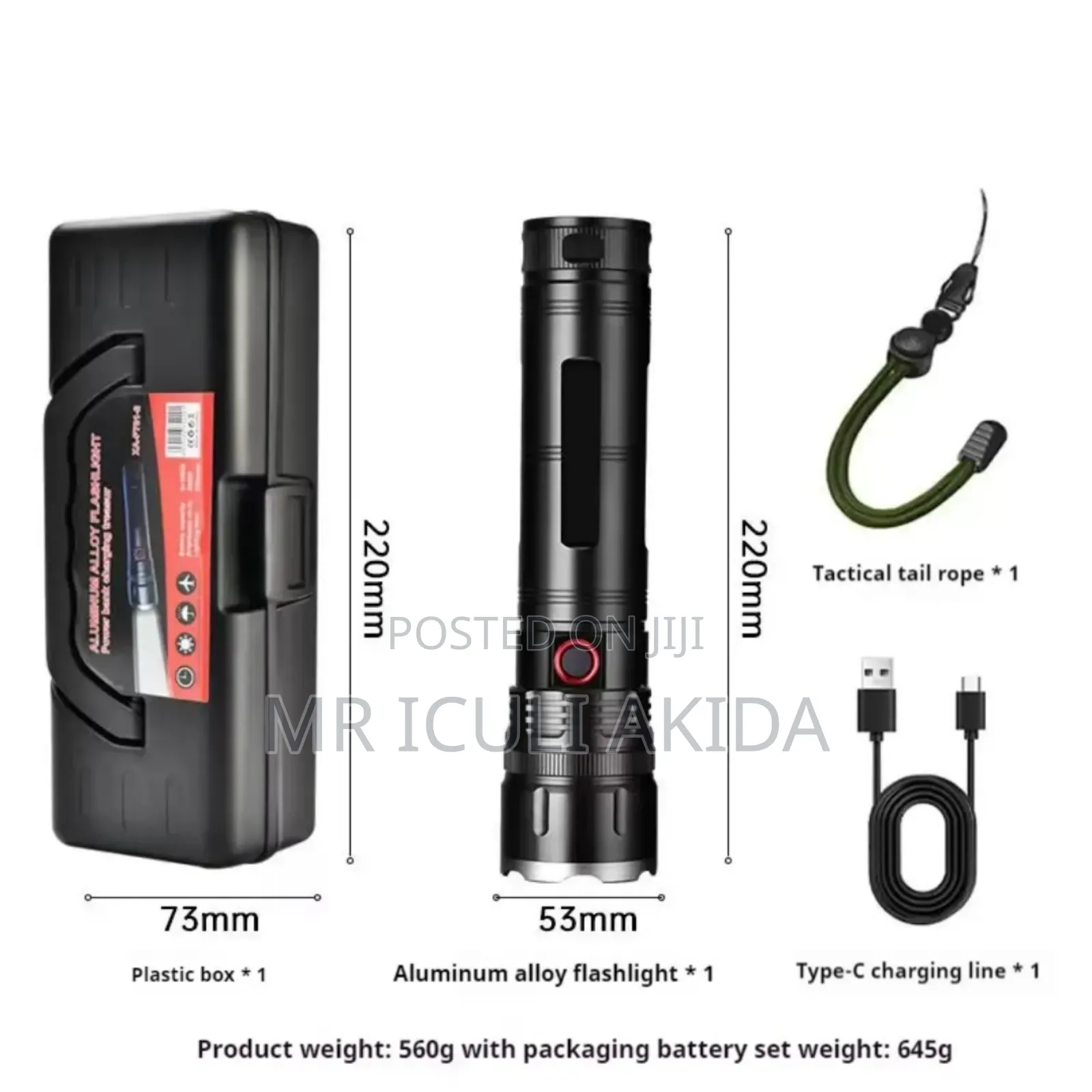7200mah Large Capacity 30w Rechargeable Led Torch Flashlight
