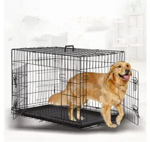 Large Dog Crate Heavy Duty Dog Kennel With Plastic Tray