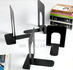 2pcs Metal Coated Bookend Desk Documents Organiser