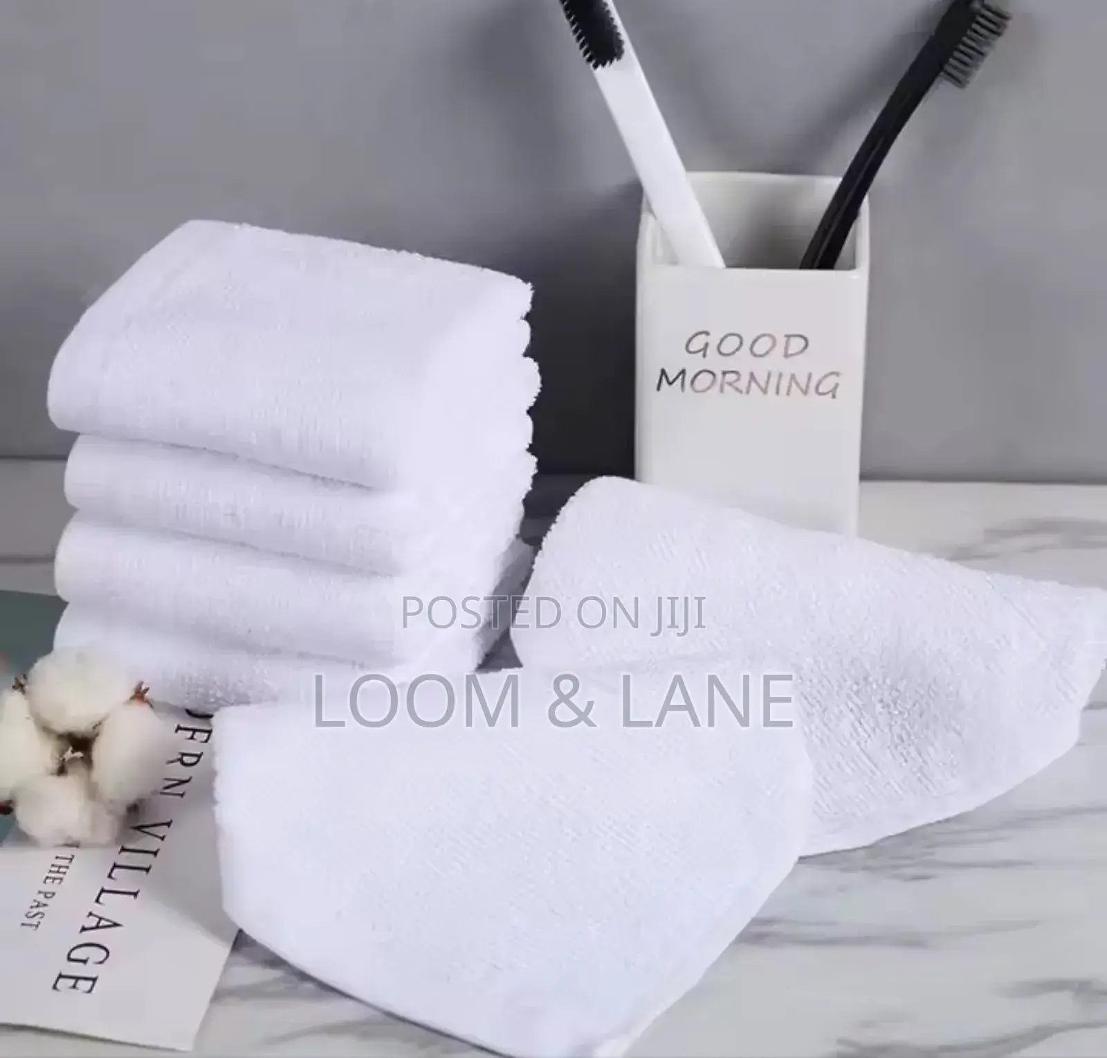 6pcs Square Mini White Face Towels