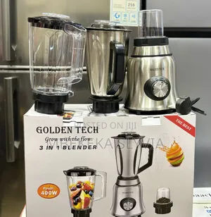 Blender 3 in 1 Golden Tech Blender Stainless Steel