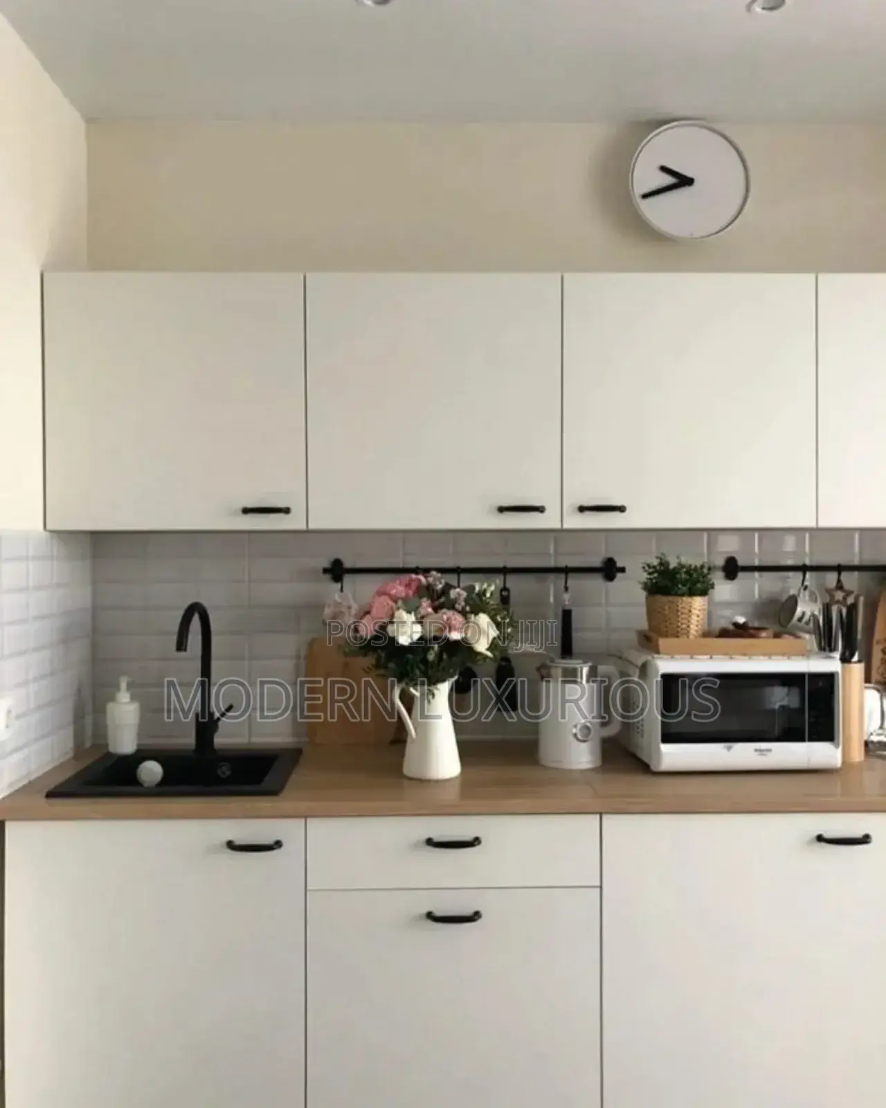 White on White. Neatly/ Done! Modern/ Kitchen Cabinets/