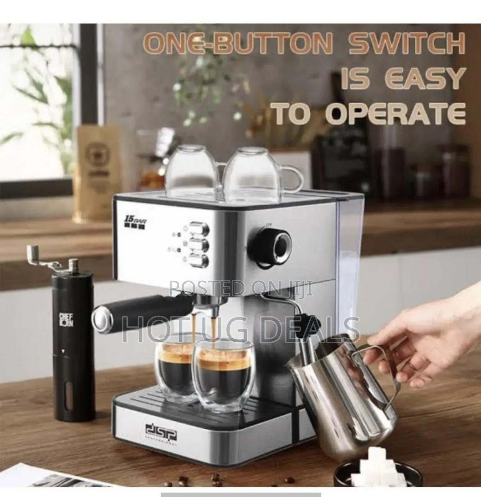 DSP Espresso Coffee Maker 15bar- Color,Silver