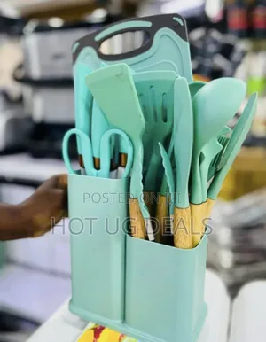 19pcs Silicone Spoons Set With Knives and Chopping Board