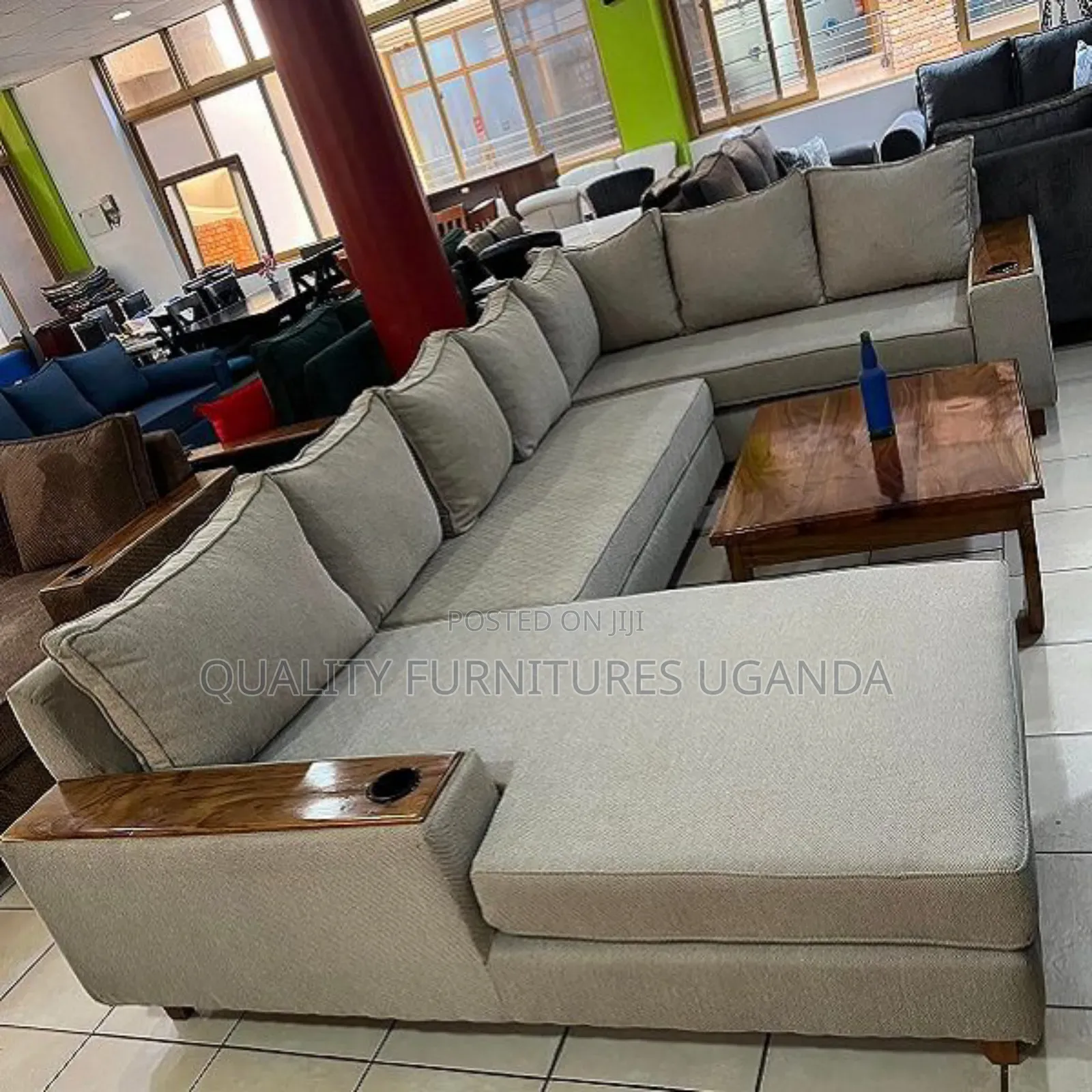 U Shaped Double Cup Holder Sofa Bed