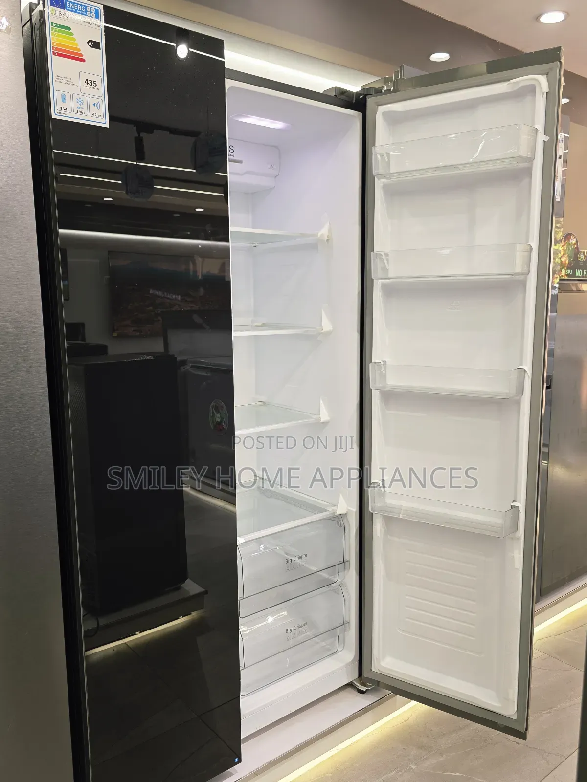 719ltrs Black Mirror Finish SPJ Side by Side Refrigerator