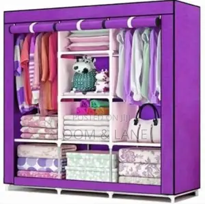 Customize Modern 3 Columns Metallic Frame Wardrobe