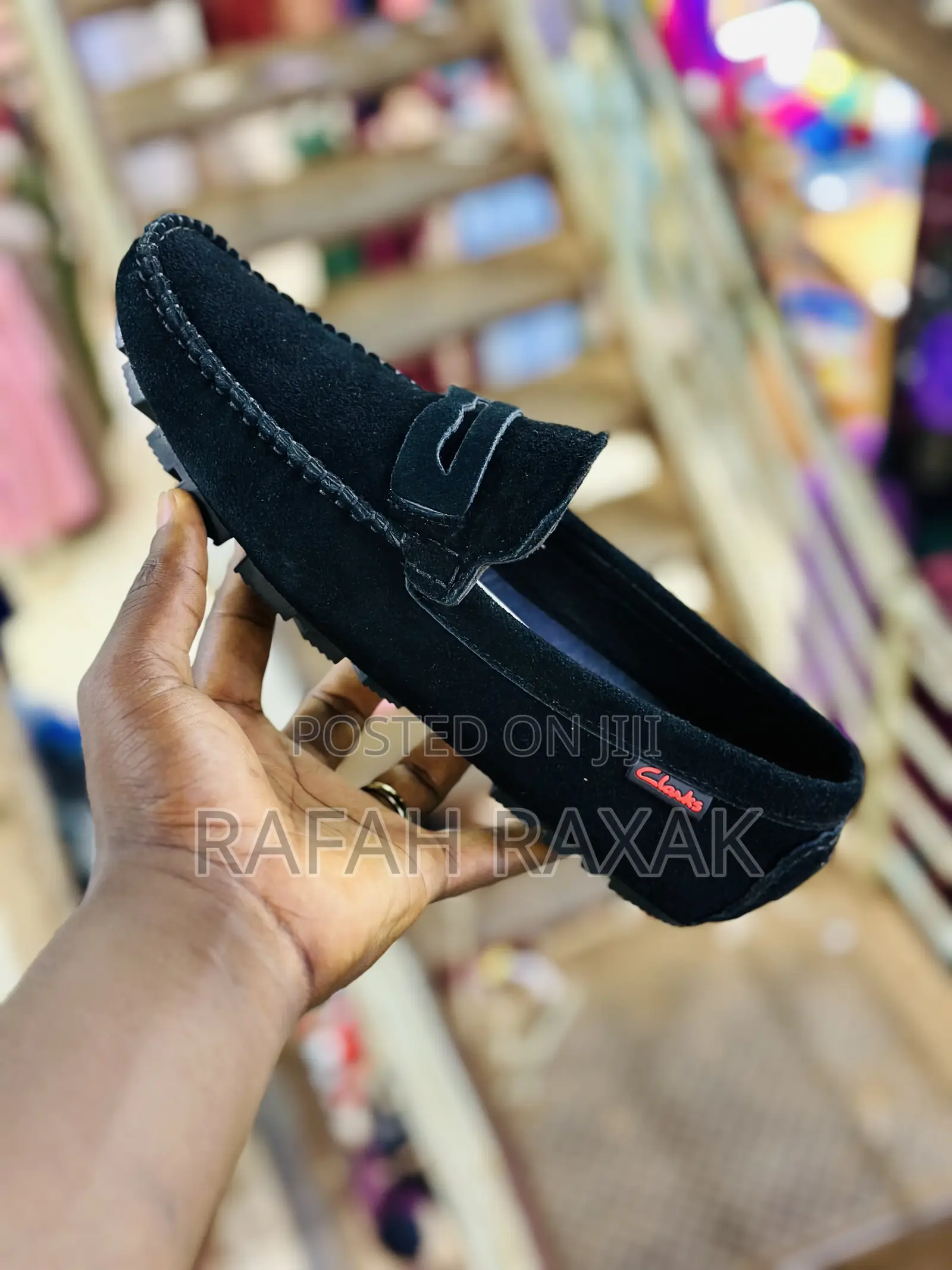 Men’S Classic Black Casual Suede Clarks Moccasins