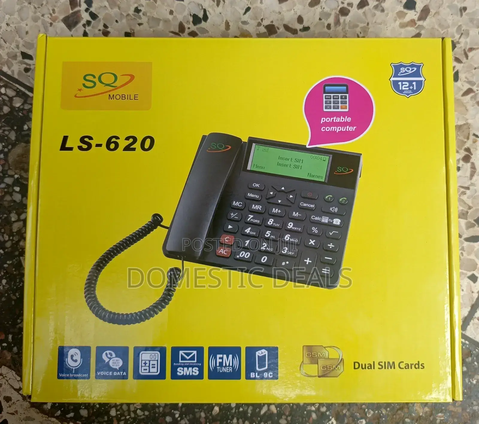 Sq Ls-620 Fixed Wireless Landline Phone With Calculator