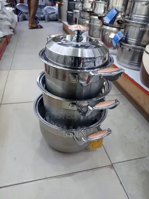 6-Piece Stainless Steel Cookware Set. 20,22,24cm