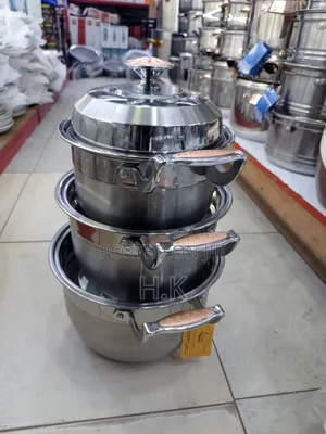 6-Piece Stainless Steel Cookware Set. 20,22,24cm