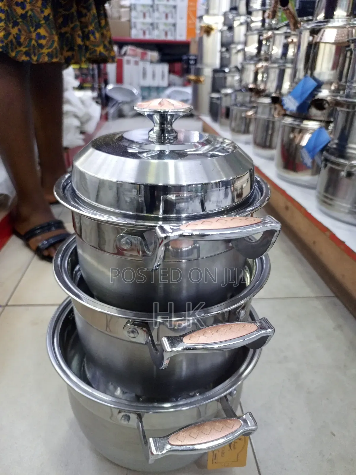 6-Piece Stainless Steel Cookware Set. 20,22,24cm