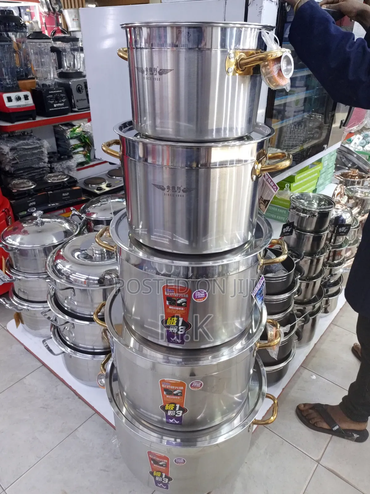 5-Piece Stainless Steel Saucepans 30,35,40,45,50cm