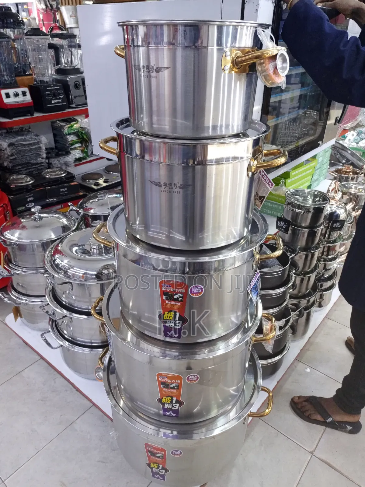 5-Piece Stainless Steel Saucepans 30,35,40,45,50cm