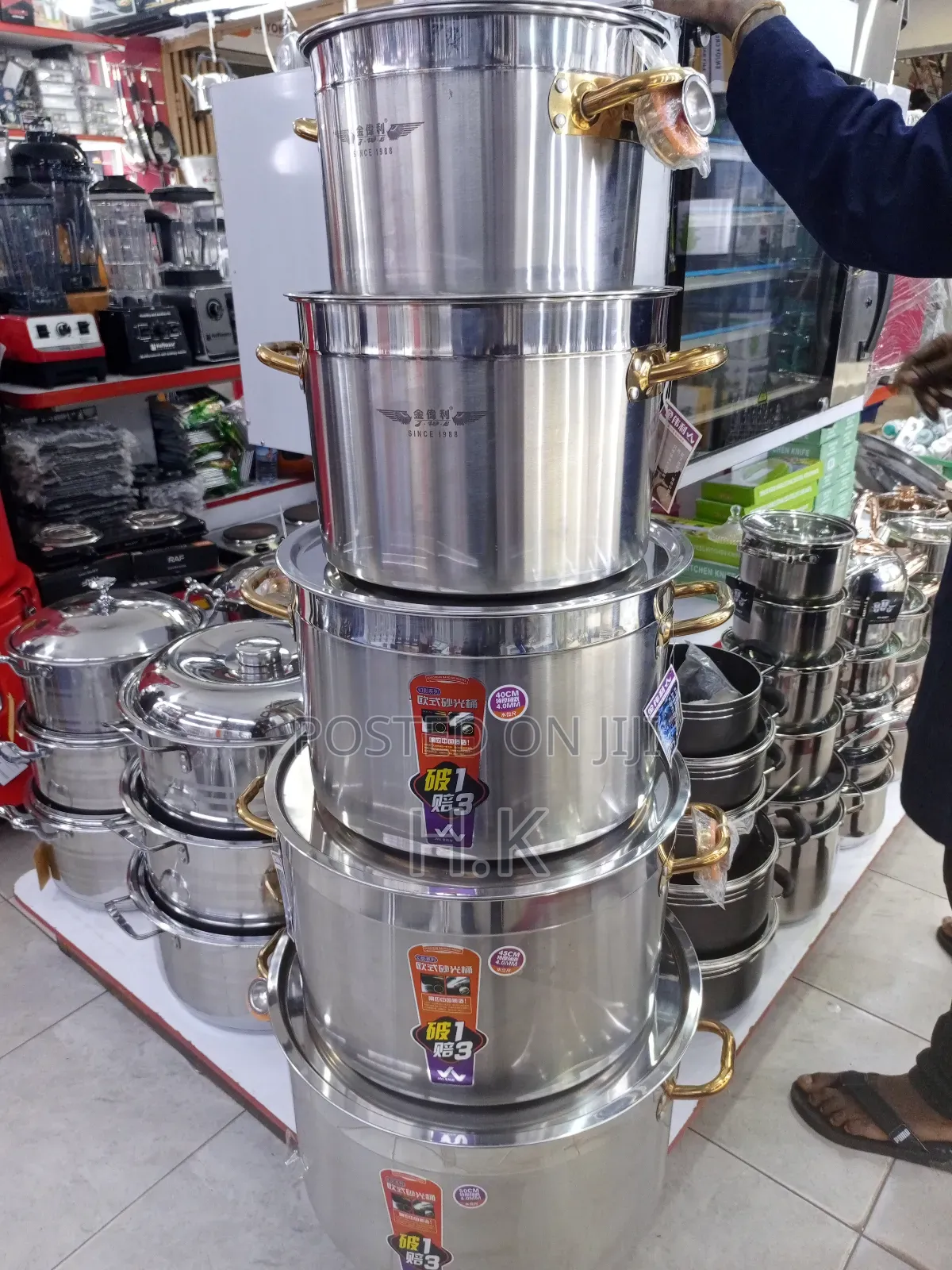 5-Piece Stainless Steel Saucepans 30,35,40,45,50cm