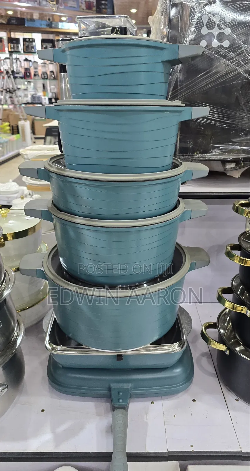 7pcs Non-Stick Aluminium Cookware Set With a Grill Pan