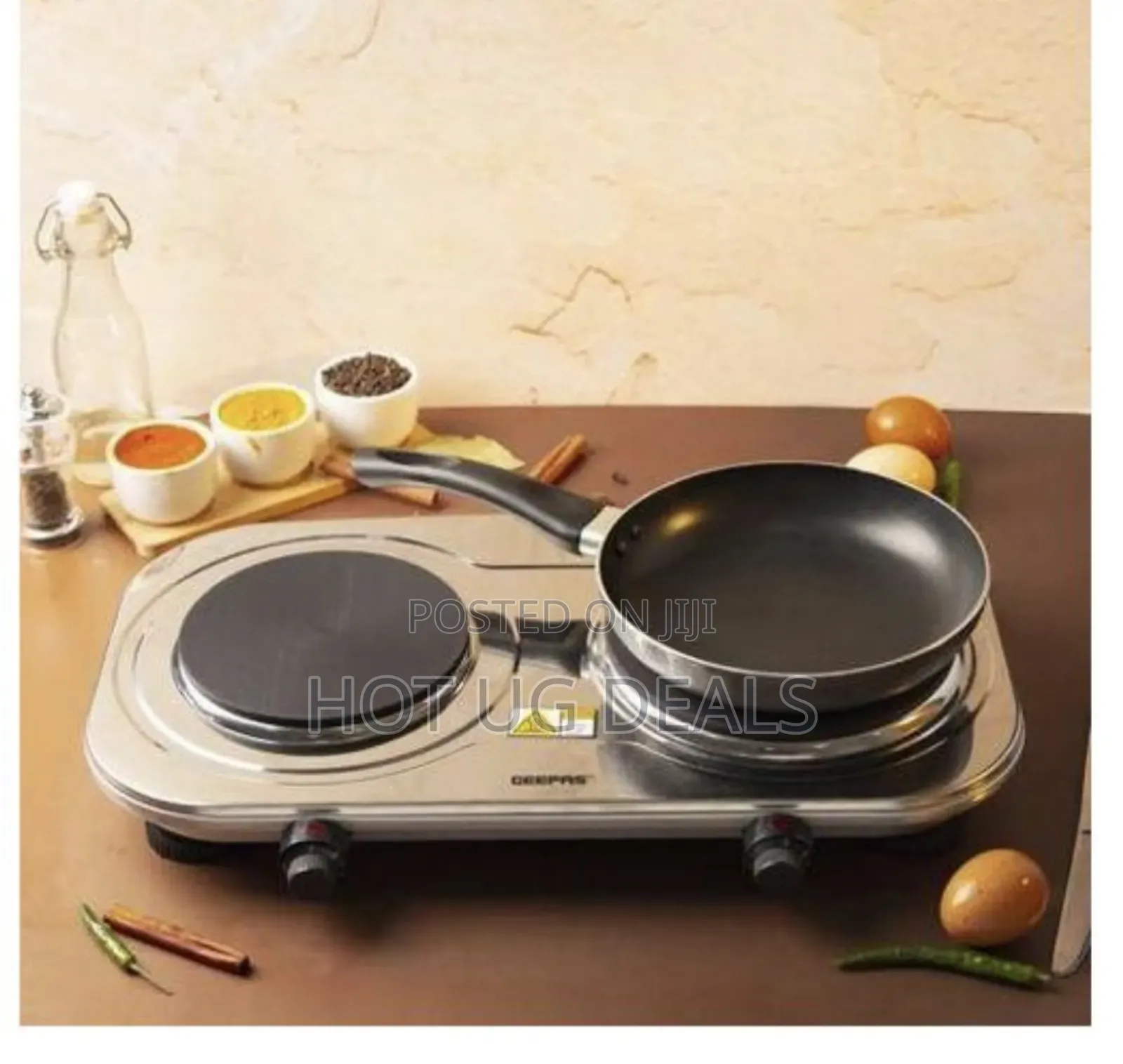 Geepas Stainless Steel Double Hot Plate 2500w - Silver