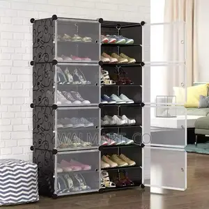 Portable Plastic Shoe Rack 36 Pairs-White