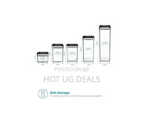 5pc Air-Tight Food Storage Container Set With Black Lids