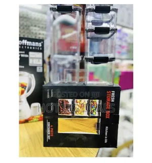 5pc Air-Tight Food Storage Container Set With Black Lids