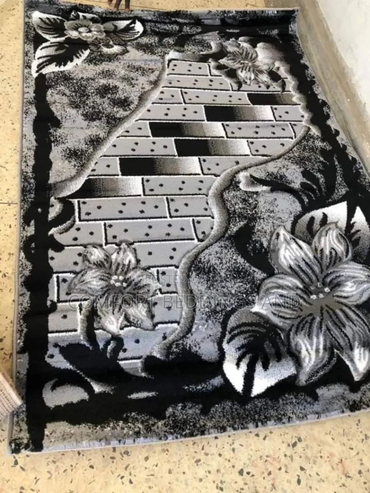 Turkish Carpet Black and Gray