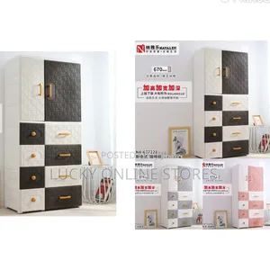 Double Door Plastic Wardrobe With Storage Drawers